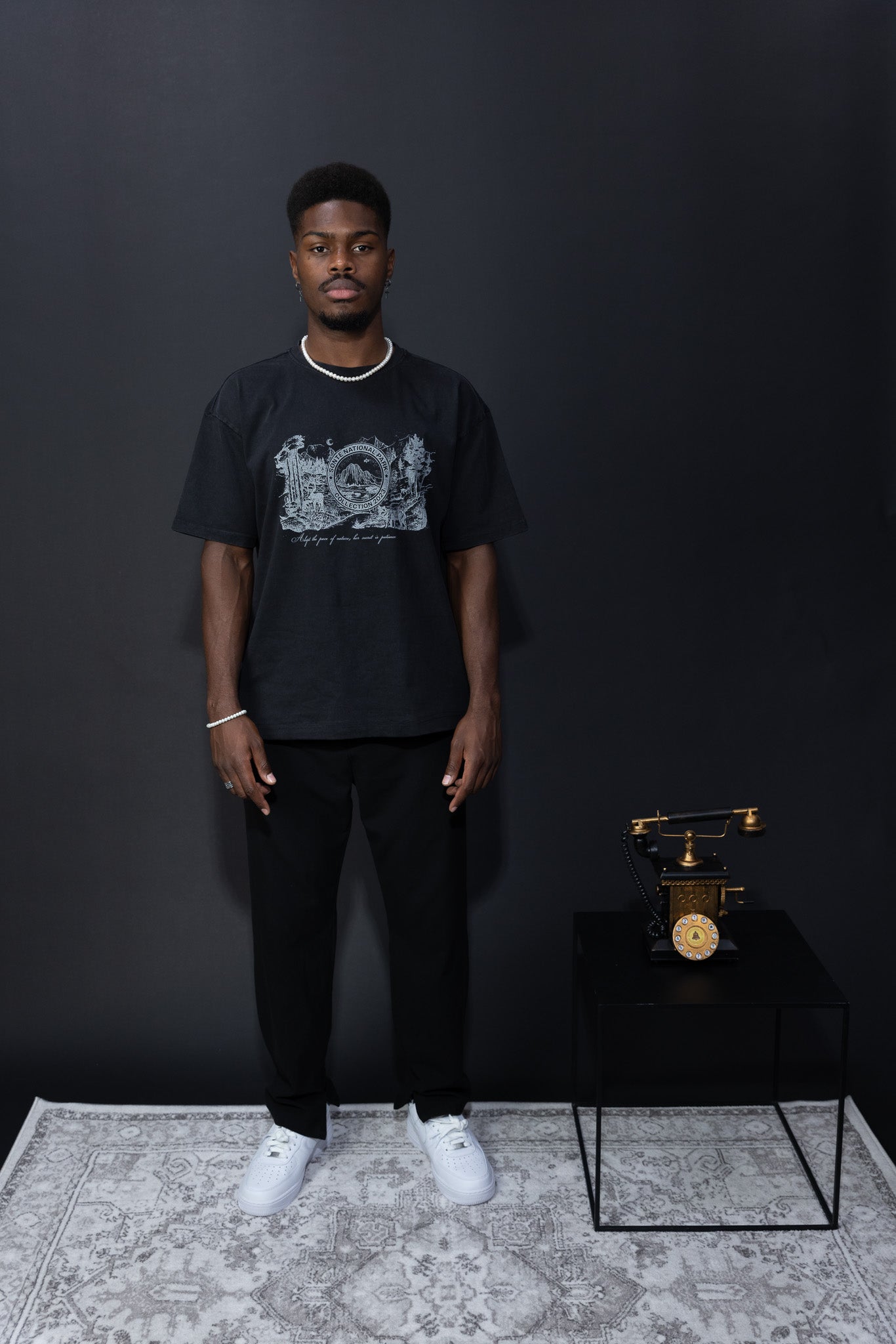 Black washed Heavy Tee "National Park"