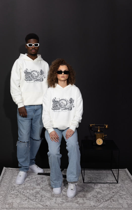 Heavy Hoodie in Ecru "National Park"