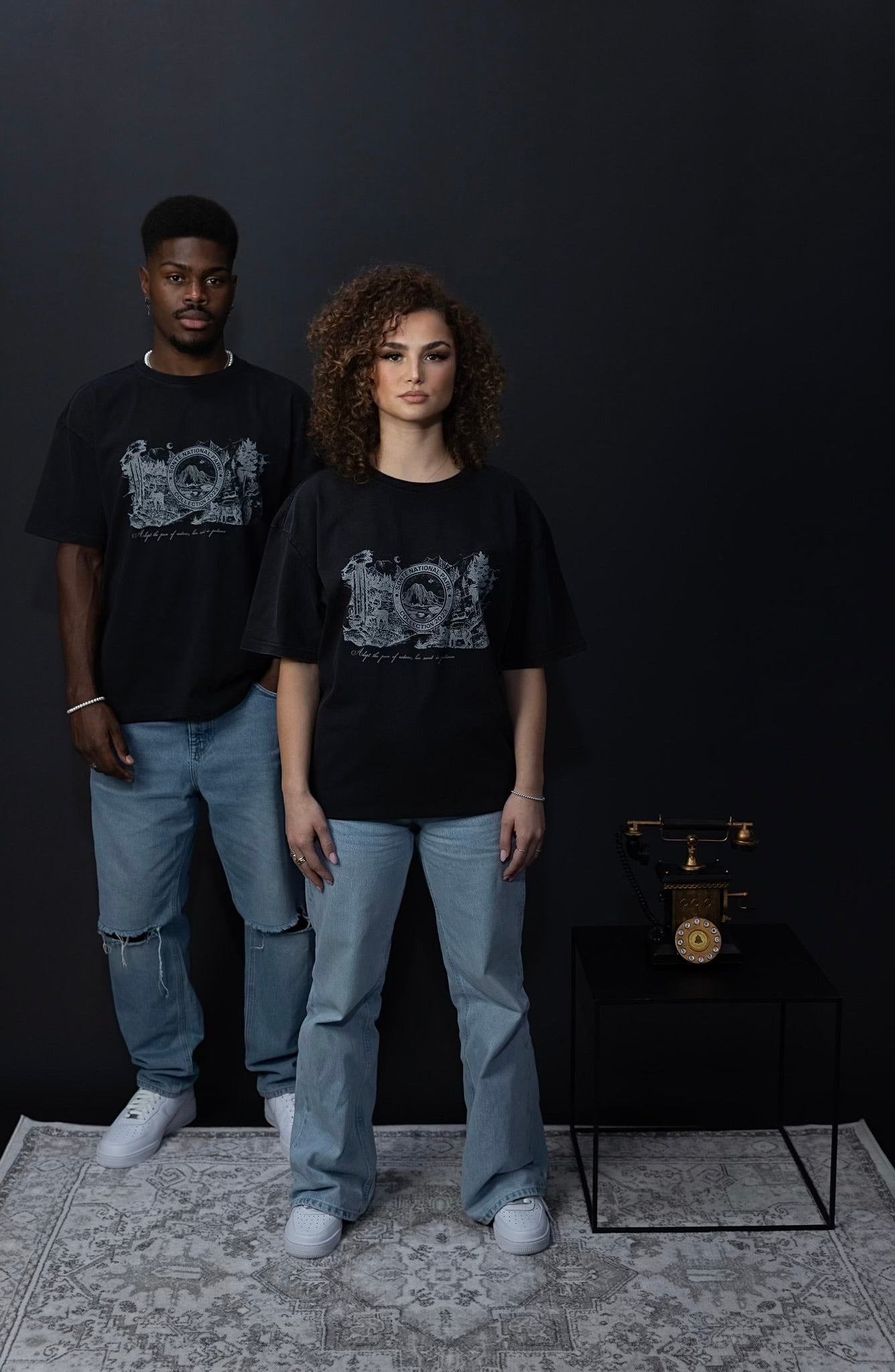 Black washed Heavy Tee "National Park"