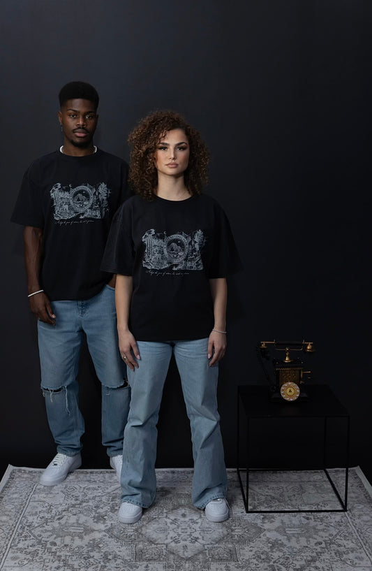 Black washed Heavy Tee "National Park"
