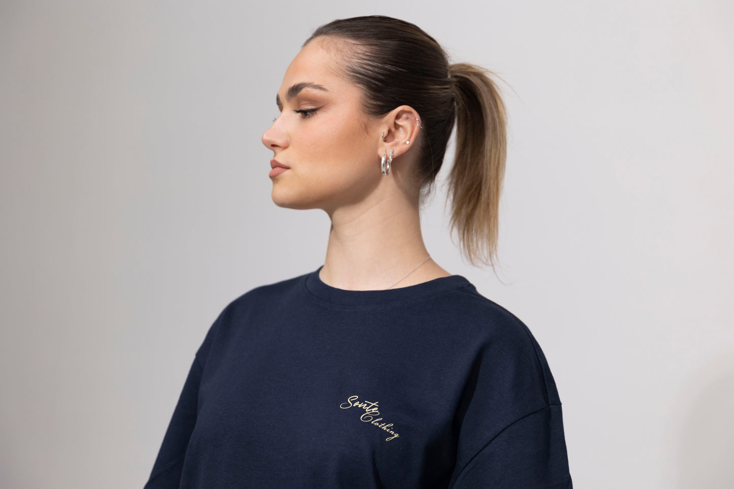Heavy Oversize Tee in Navy